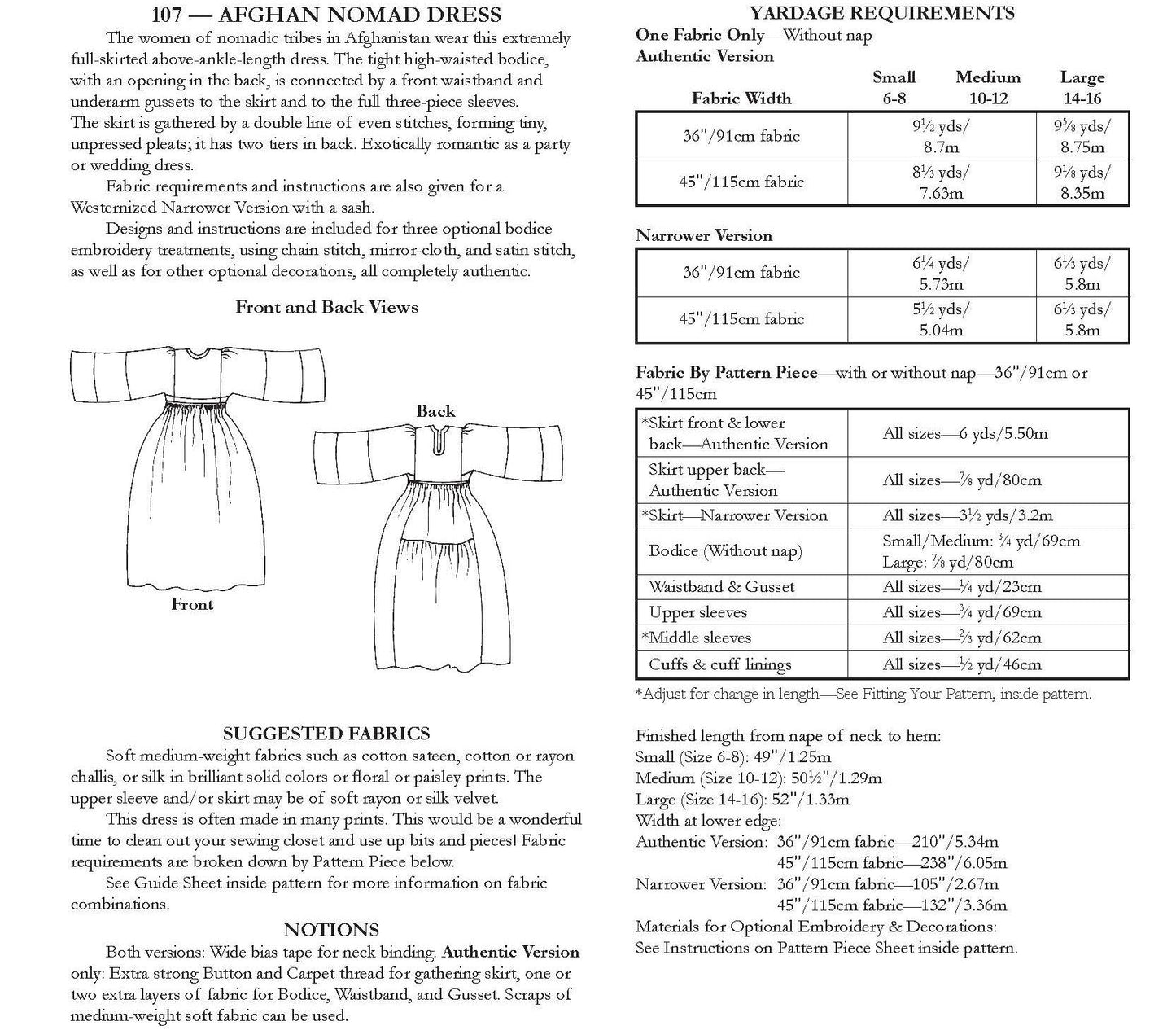Folkwear 107 Afghan Dress