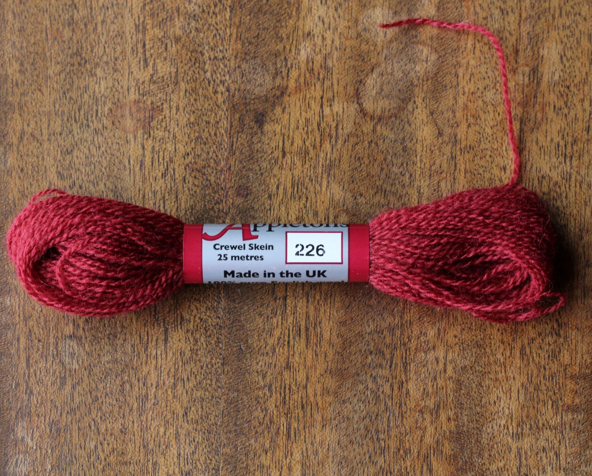 red wool embroidery floss crewel wool blue