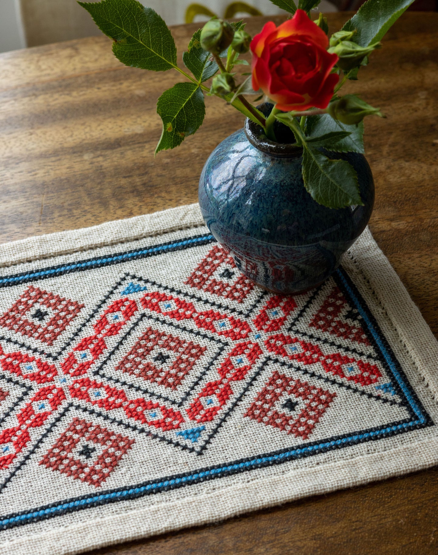 small folk embroidery with balkan design