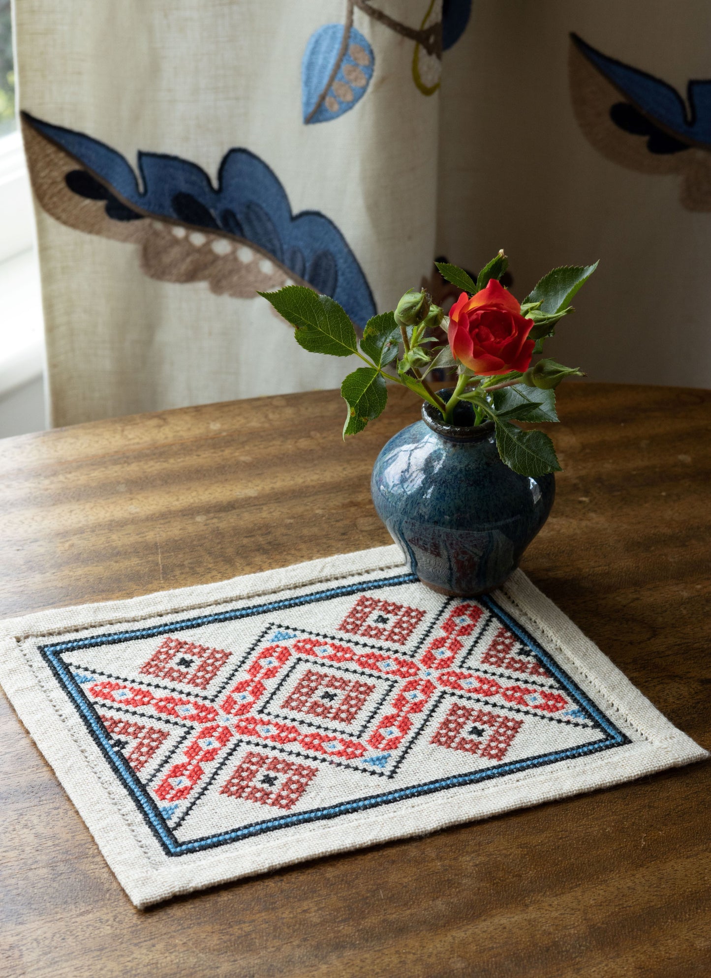 small folk embroidery with balkan design