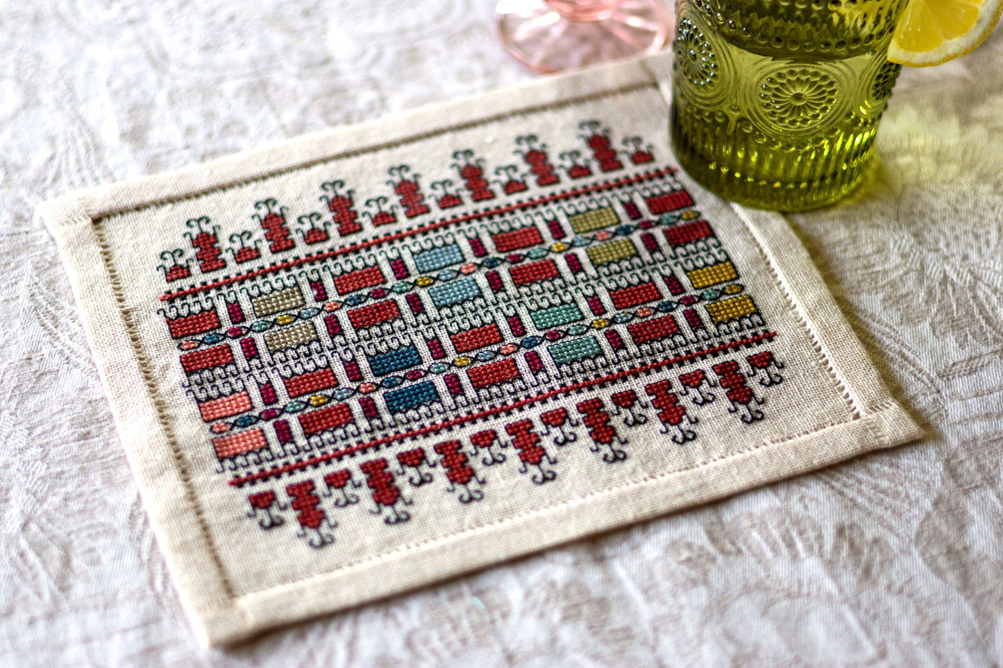 BitKit Iris' Paintbox cross stitch folk embroidery PDF pattern