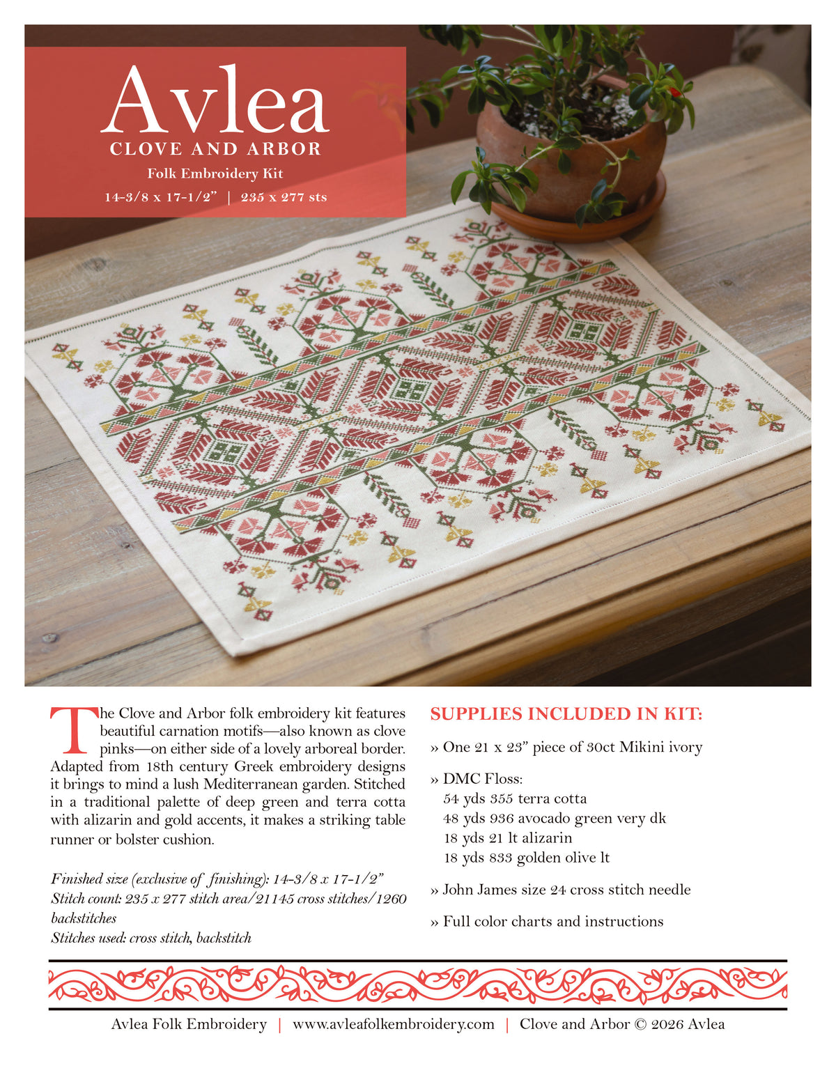 Clove and Arbor Cross Stitch Kit