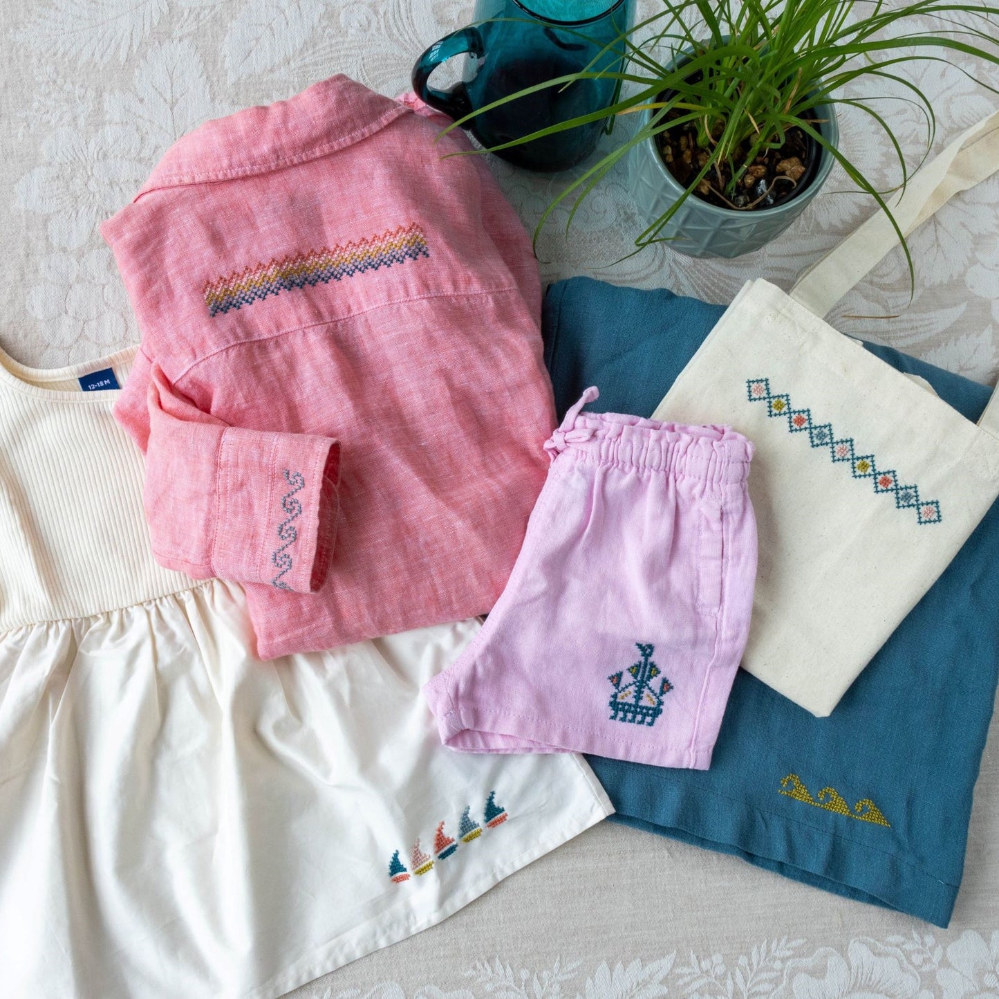 Folk Flourish Seaside folk embroidery PDF pattern