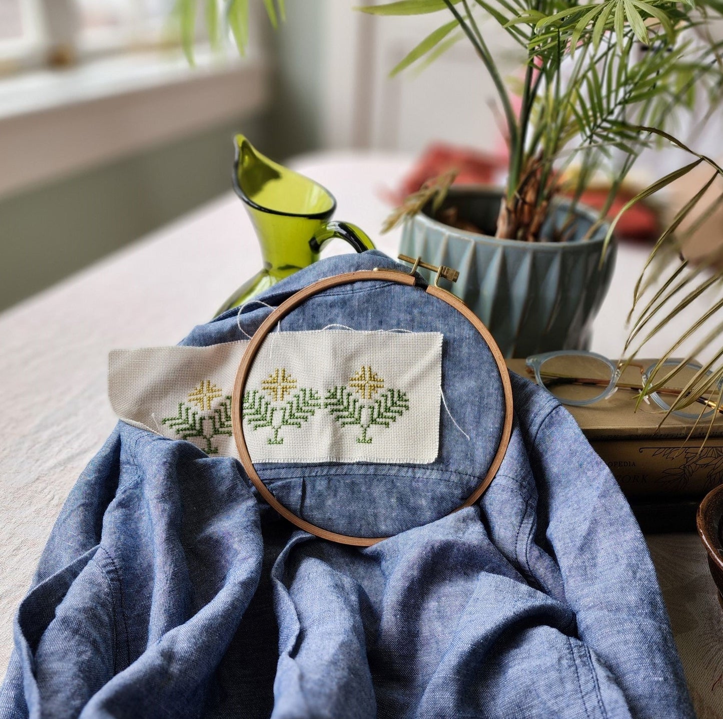 Folk Flourish Woodlands cross stitch folk embroidery PDF pattern