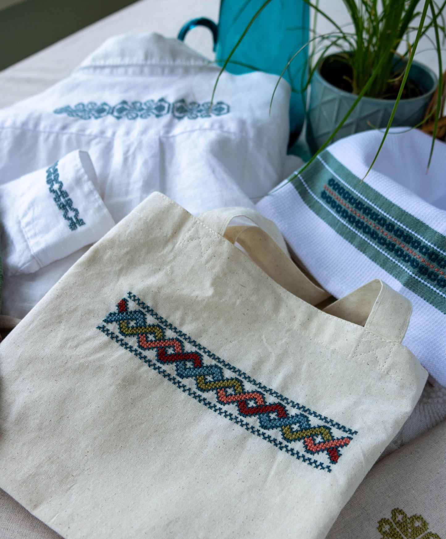 Folk Flourish Geometrics folk embroidery PDF pattern