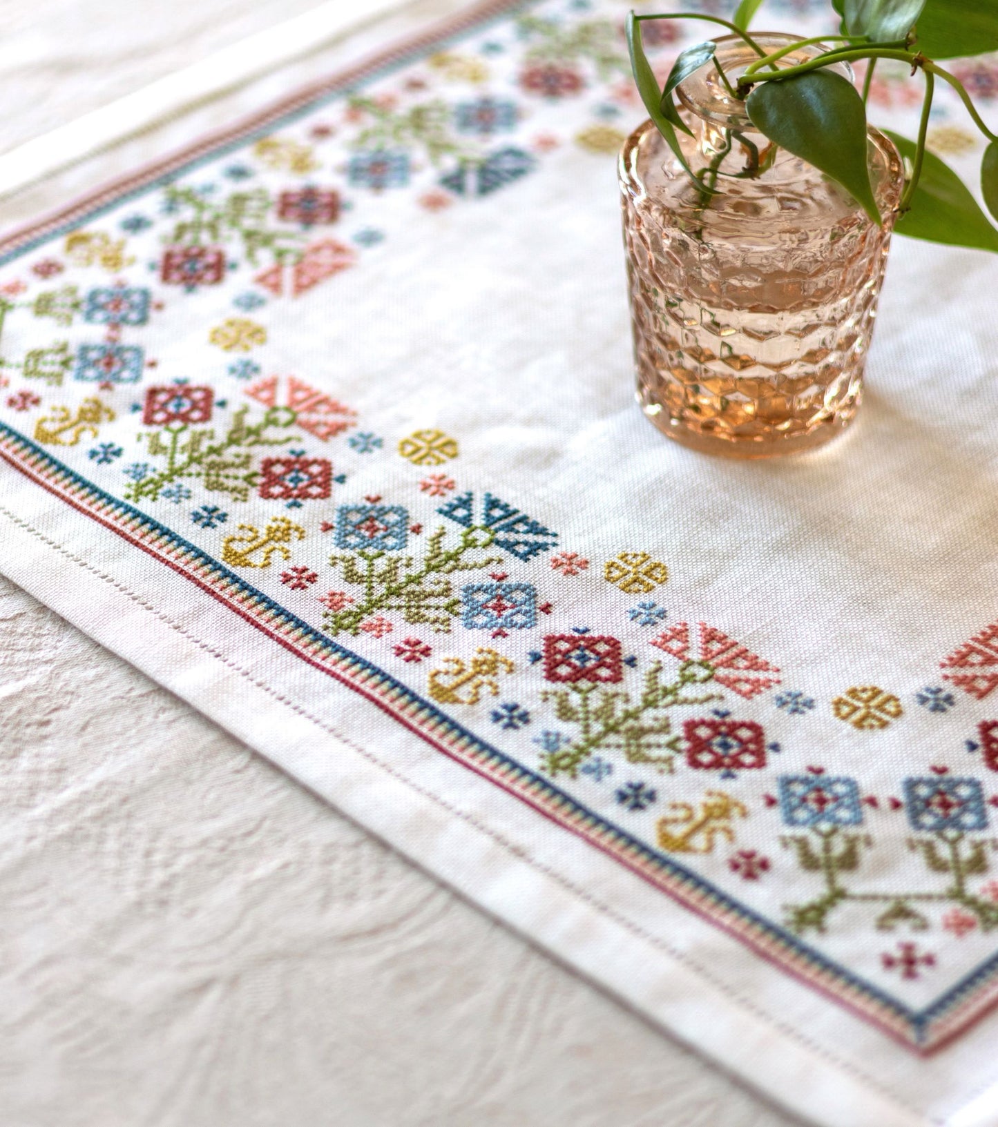 Ionian Floral cross stitch folk embroidery kit