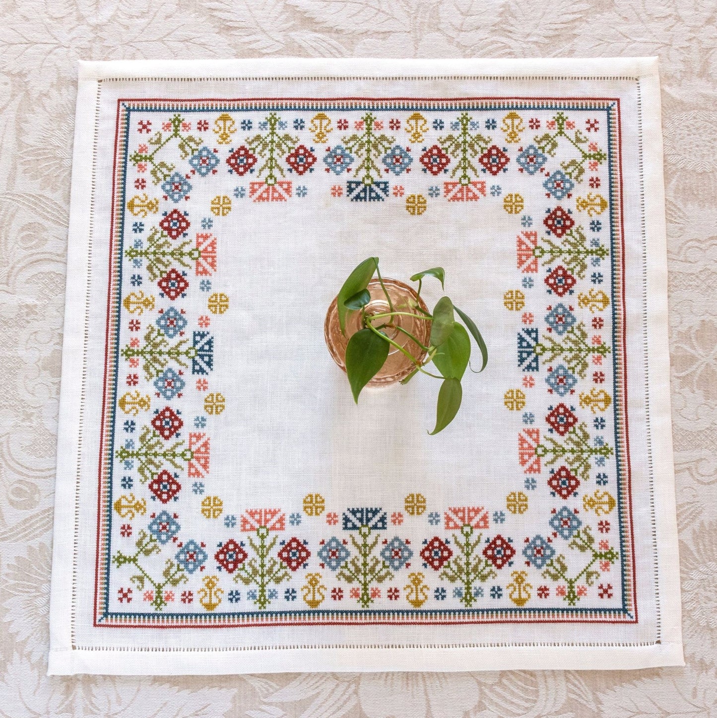 Ionian Floral cross stitch folk embroidery kit