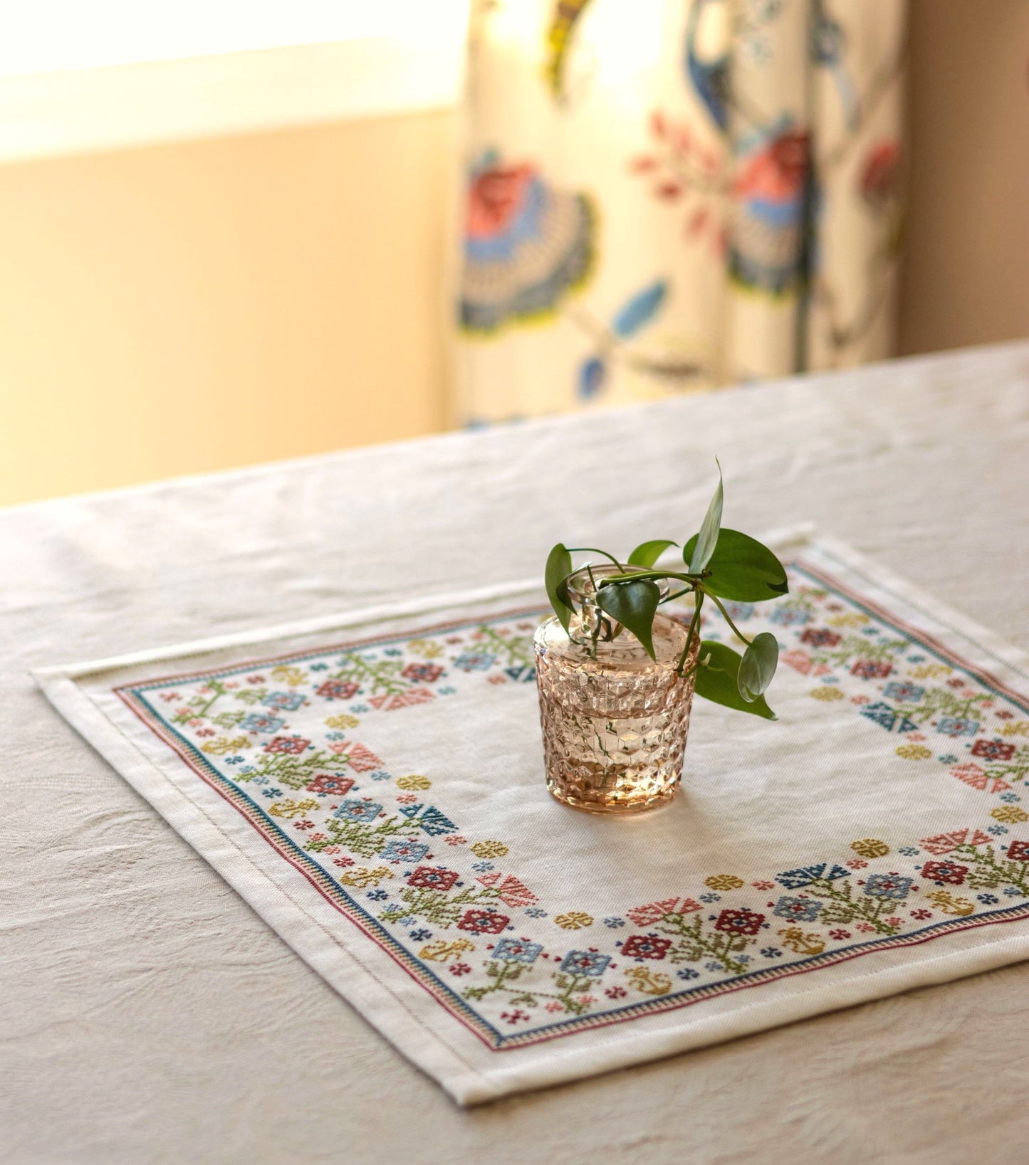 Ionian Floral cross stitch folk embroidery kit