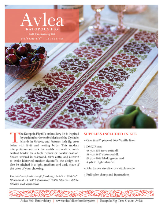 Katapola Fig cross stitch folk embroidery PDF pattern
