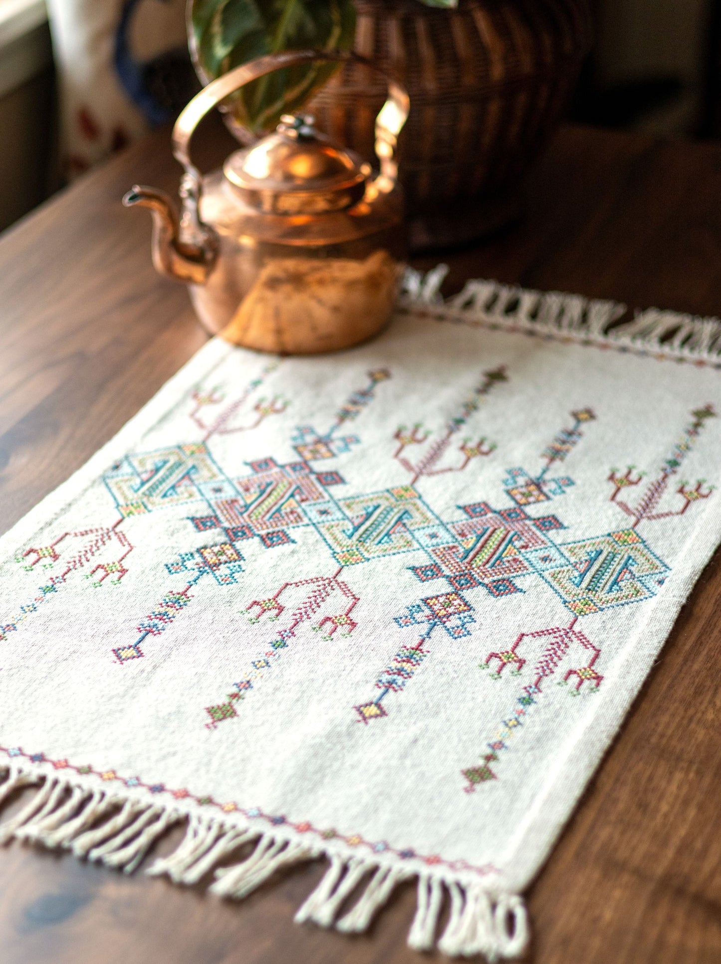 folk embroidery with design from crete greece