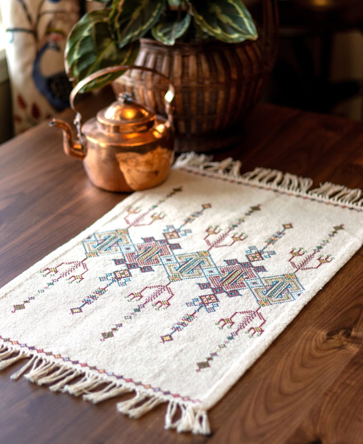 folk embroidery with design from crete greece