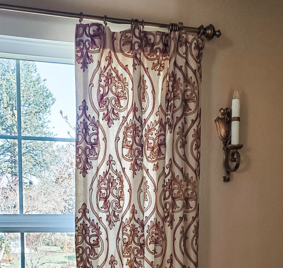 Free chart--Lined drapery sketch