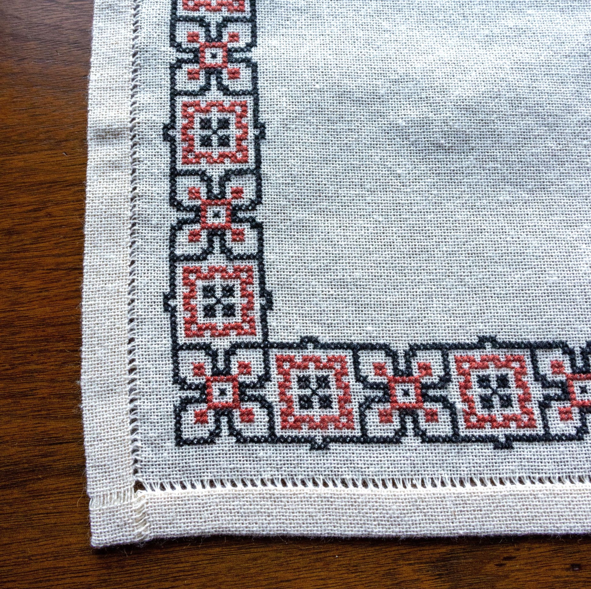 folk embroidery cloth with Romanian design