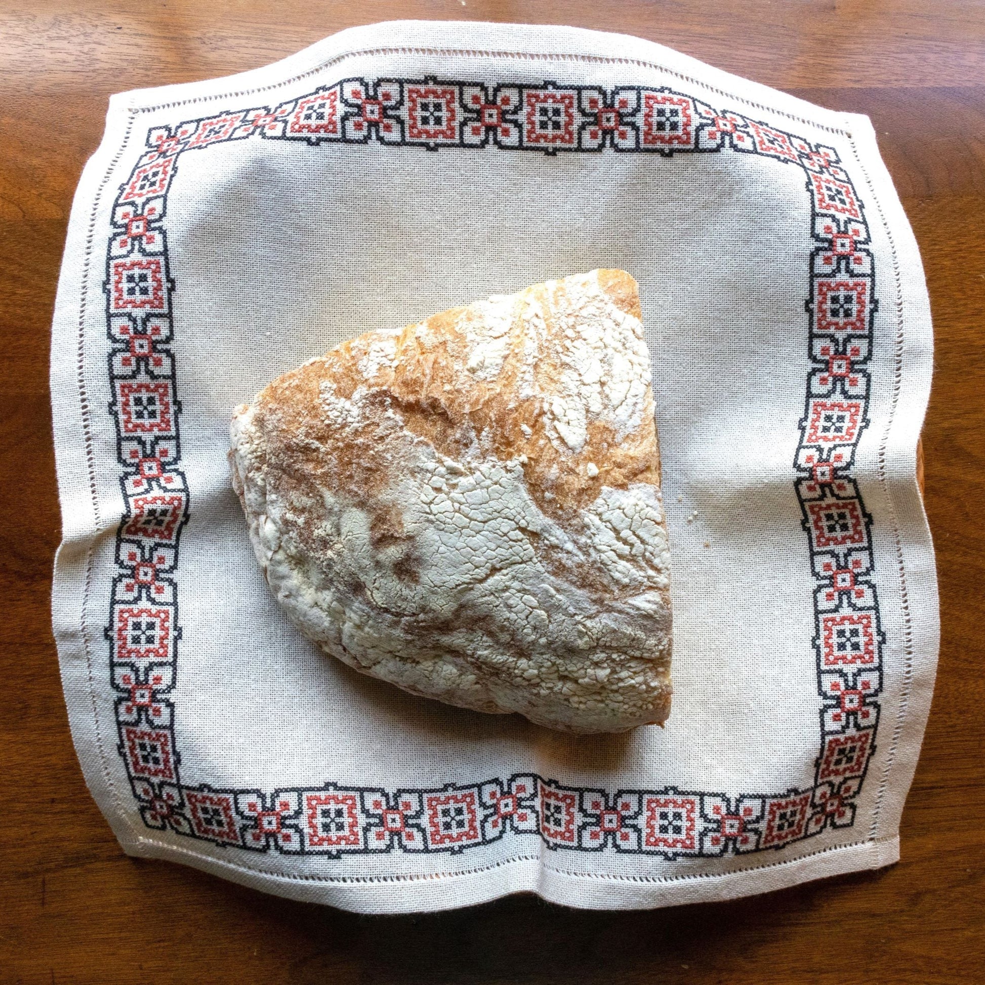 folk embroidery cloth with Romanian design