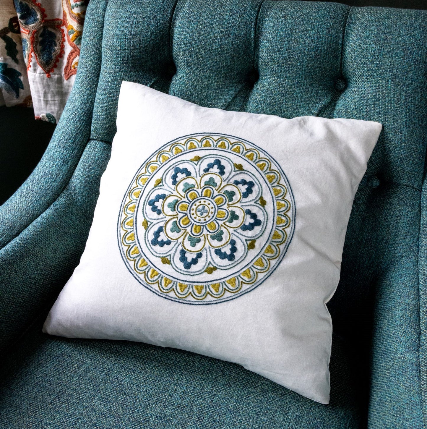 SALE Myra Medallion embroidery cushion kit