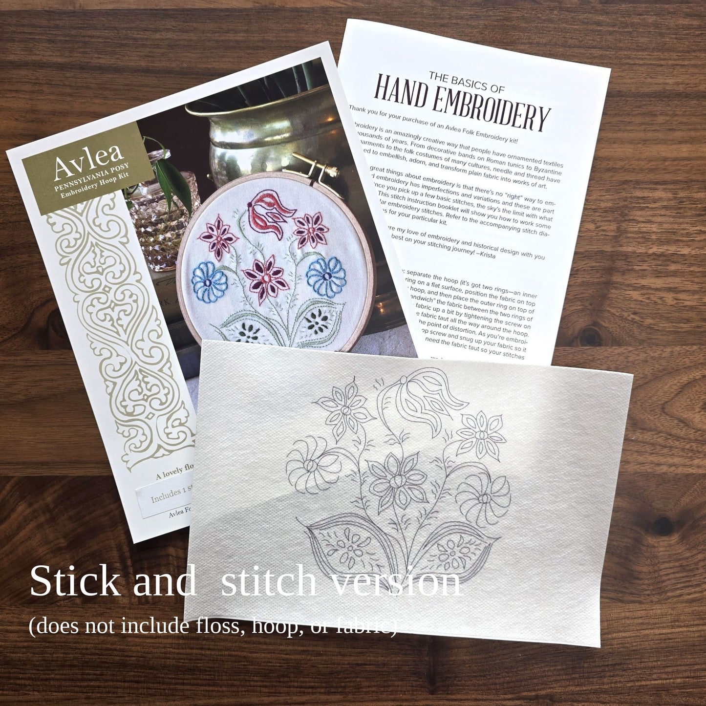 Pennsylvania Posy embroidery hoop kit or transfer
