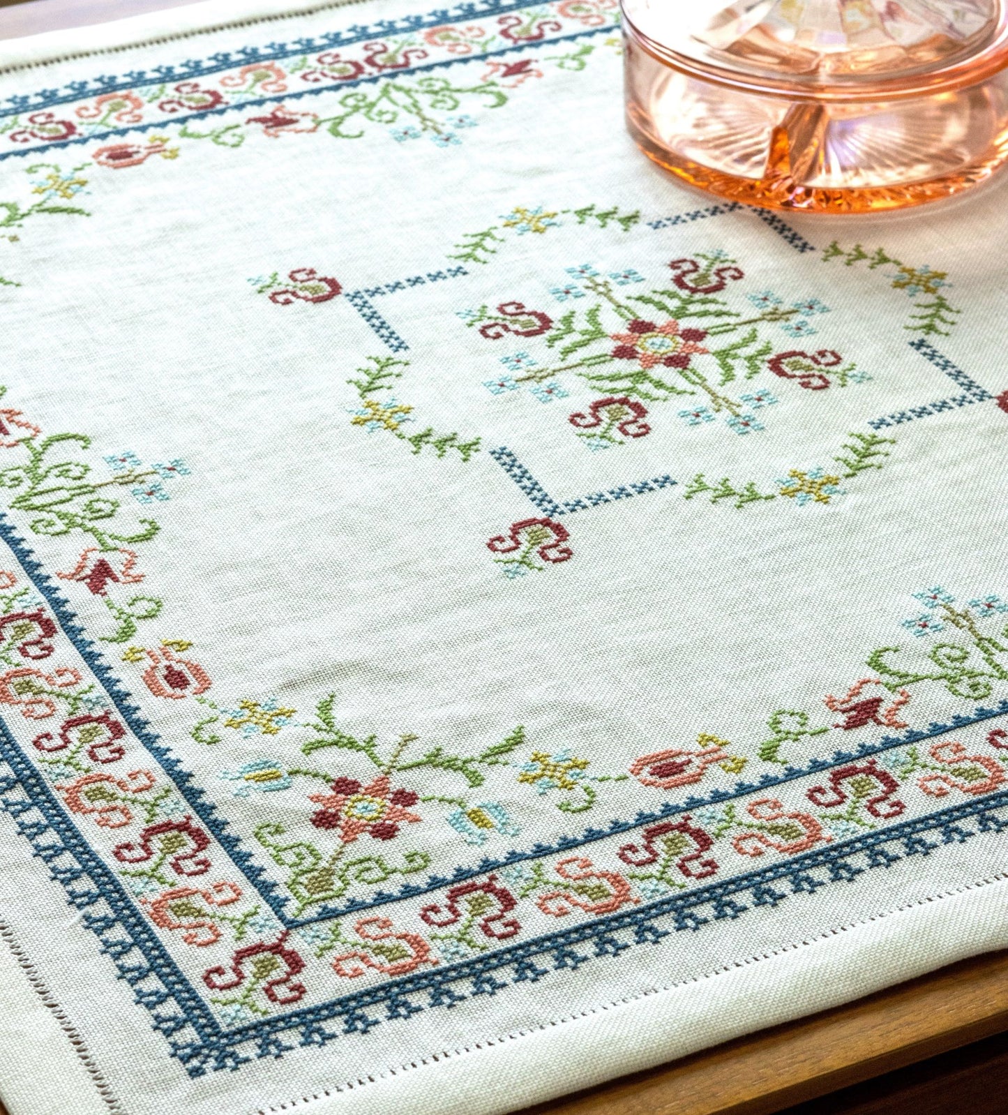 Santorini Floral cross stitch folk embroidery kit