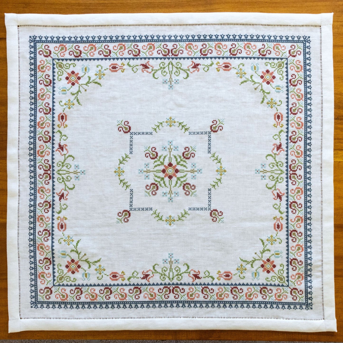 Santorini Floral cross stitch folk embroidery kit