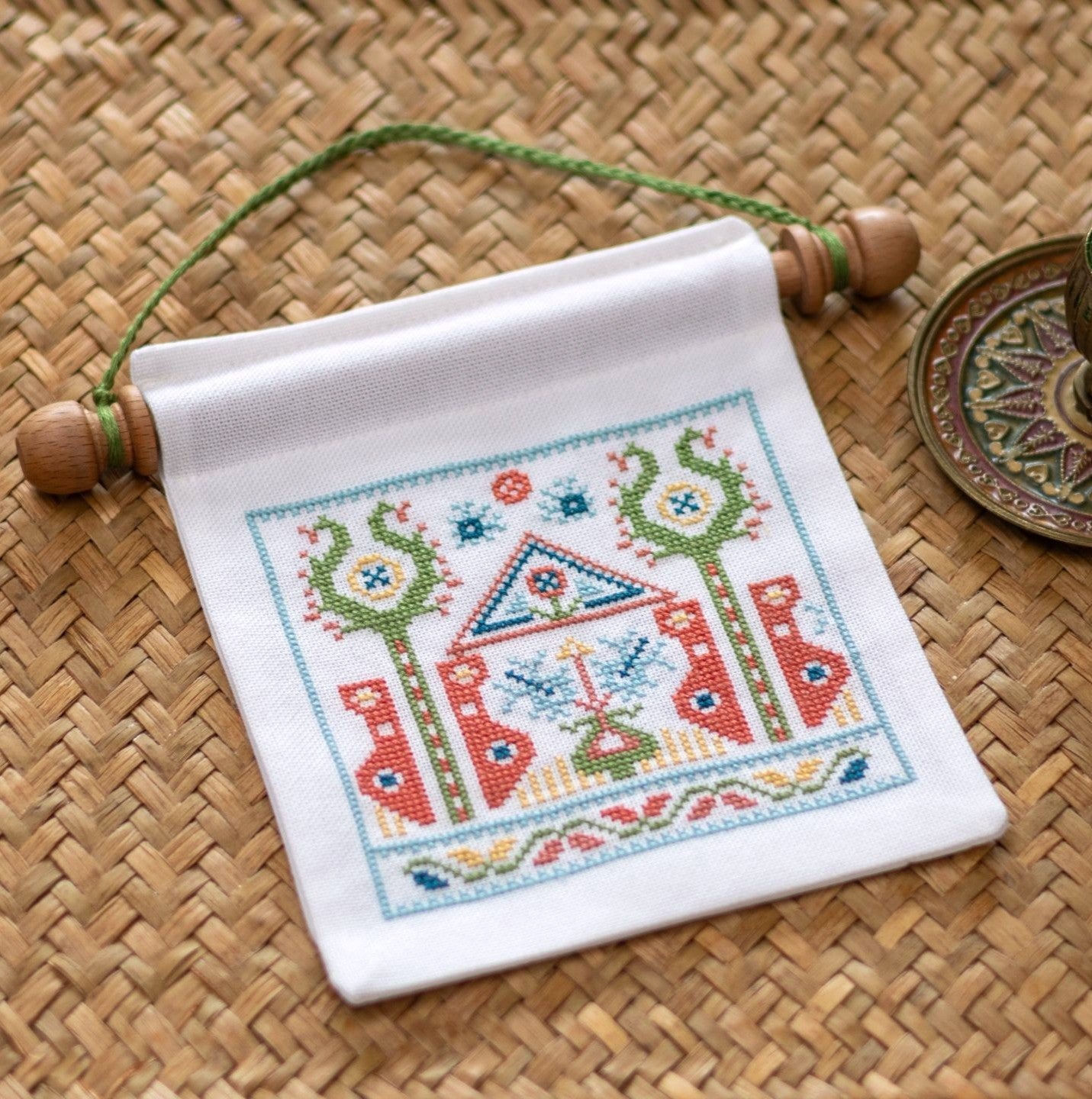 'NEW! Summer Terrace Mini Wall Hanging Cross Stitch PDF pattern