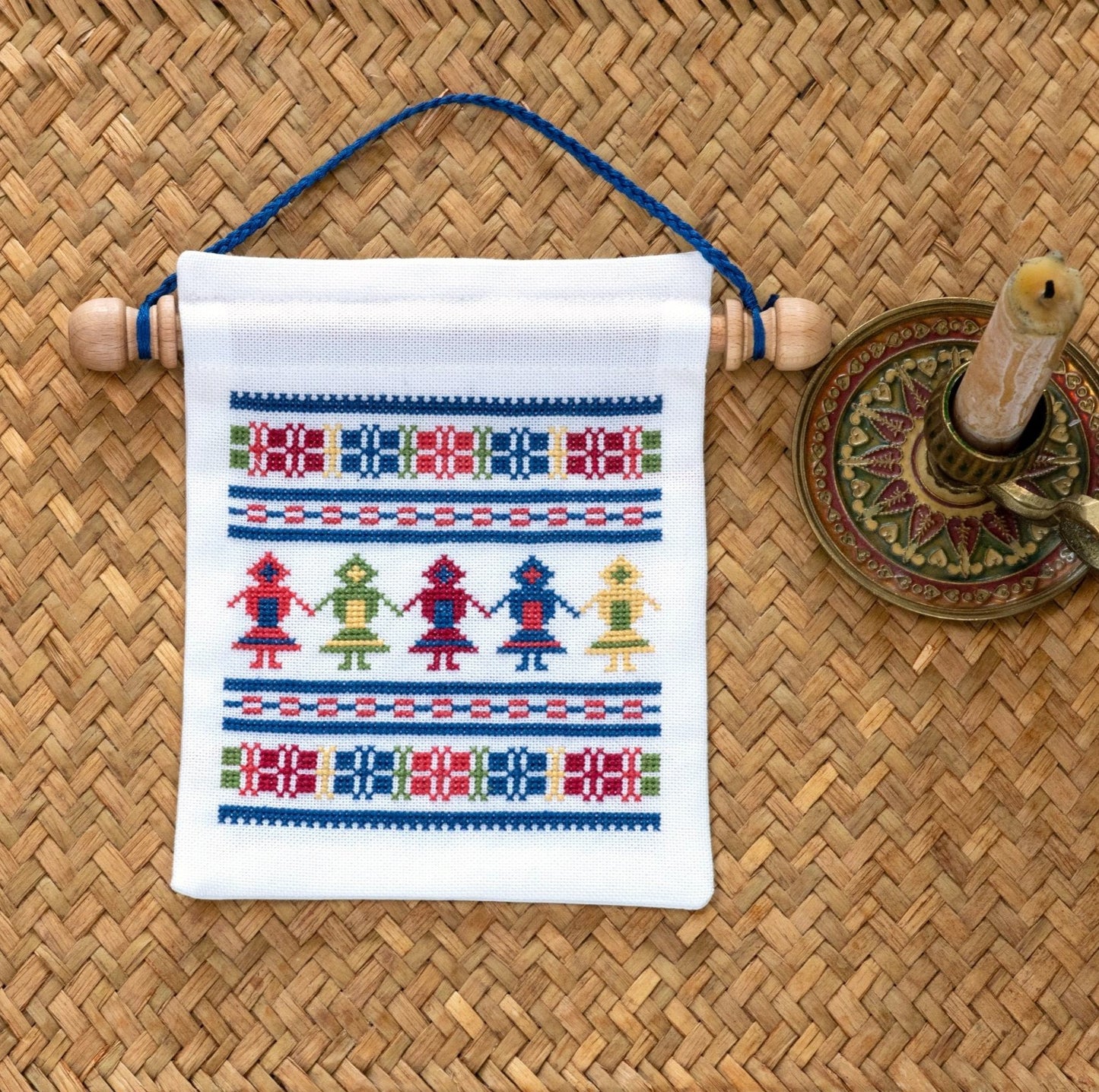 'NEW! Village Dancers Mini Wall Hanging Cross Stitch PDF pattern