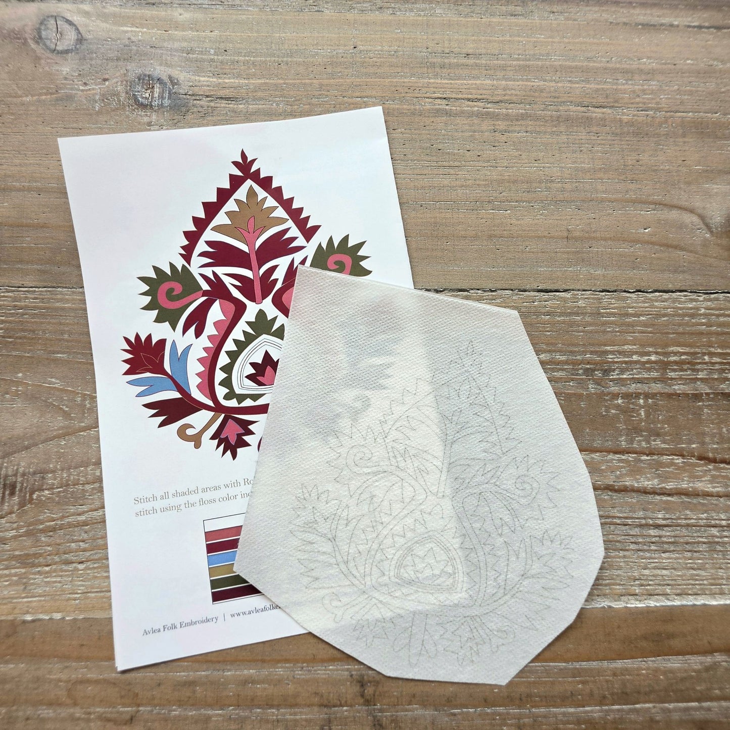 'NEW! Anthemion Mini Wall Hanging embroidery kit or transfer