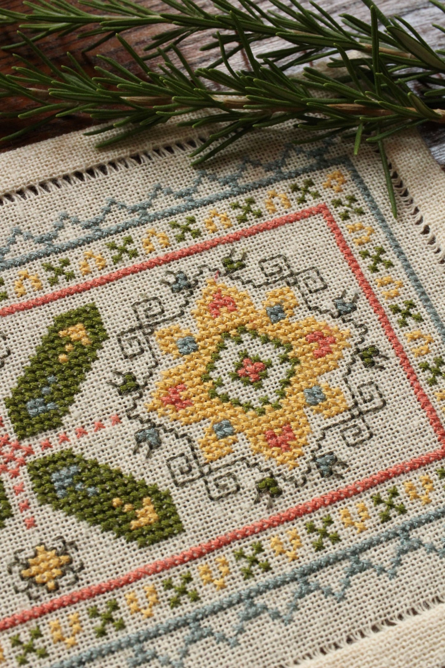 Greek fok embroidery with yellow sunflowers