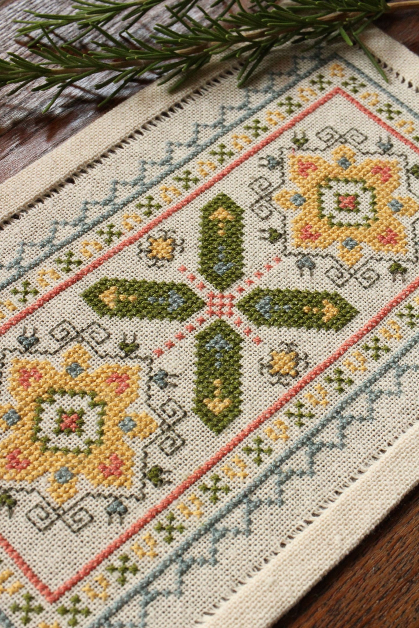 Greek fok embroidery with yellow sunflowers