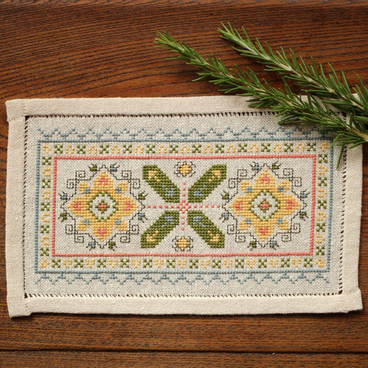 Greek fok embroidery with yellow sunflowers