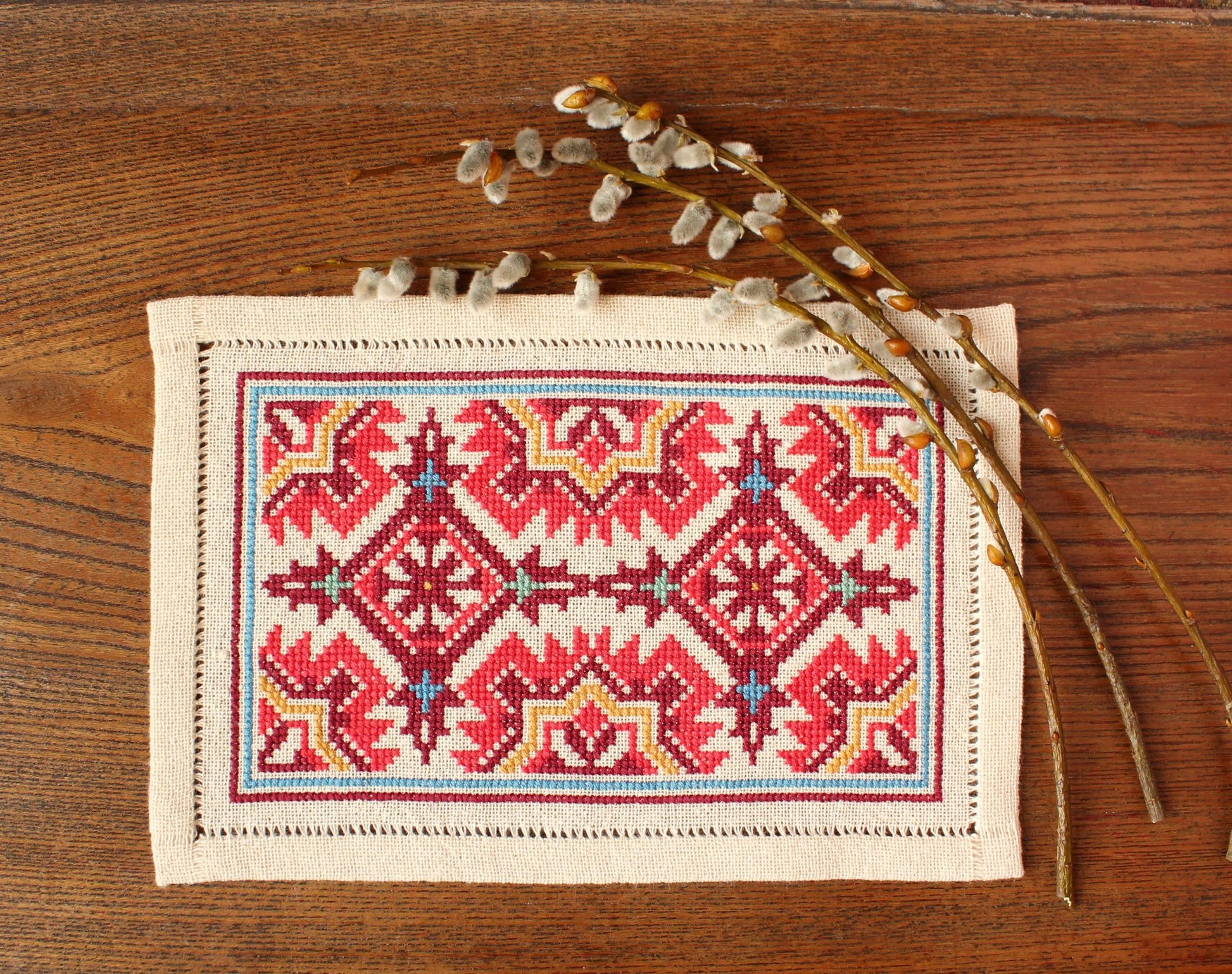 folk embroidery with balkan design