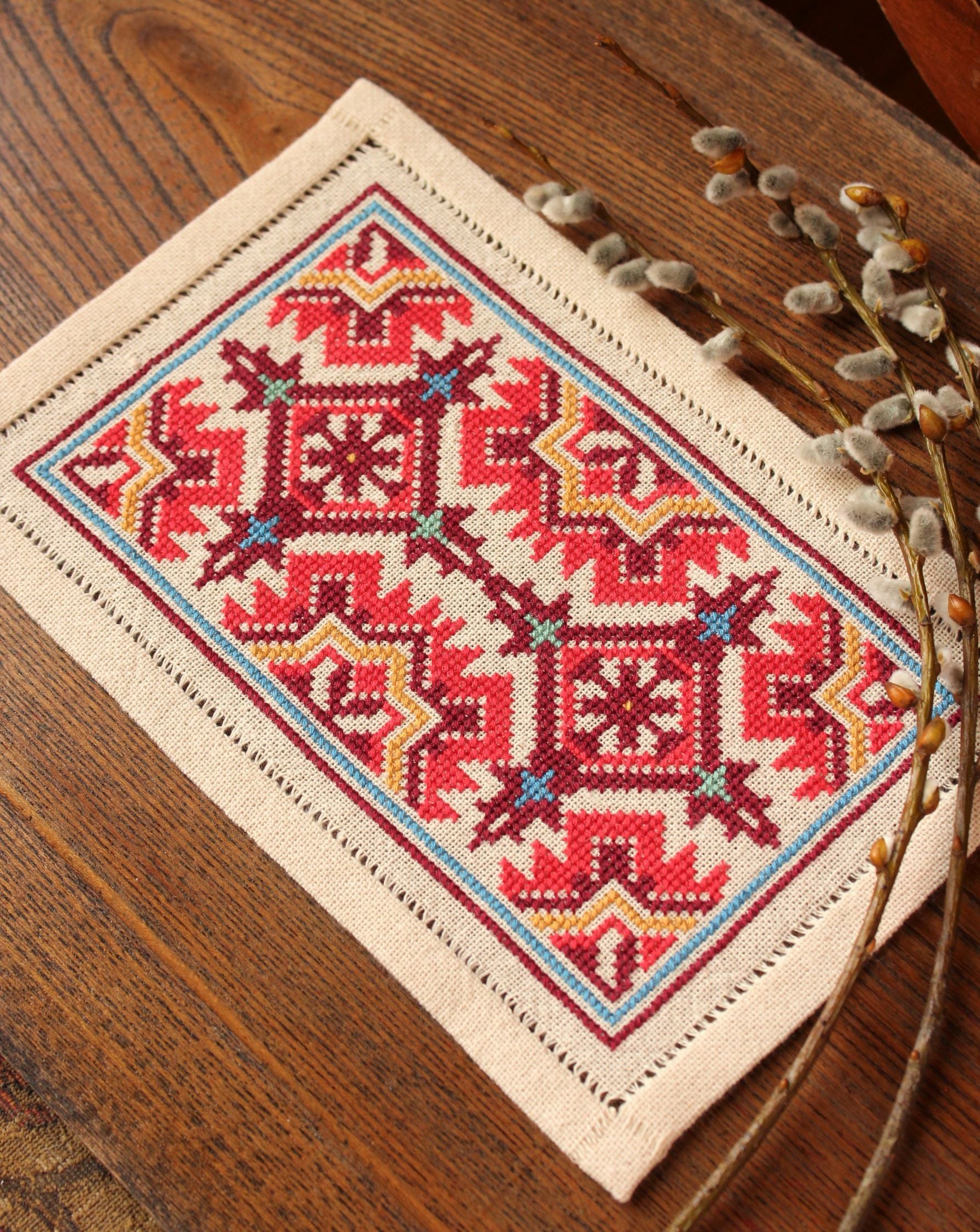 folk embroidery with balkan design