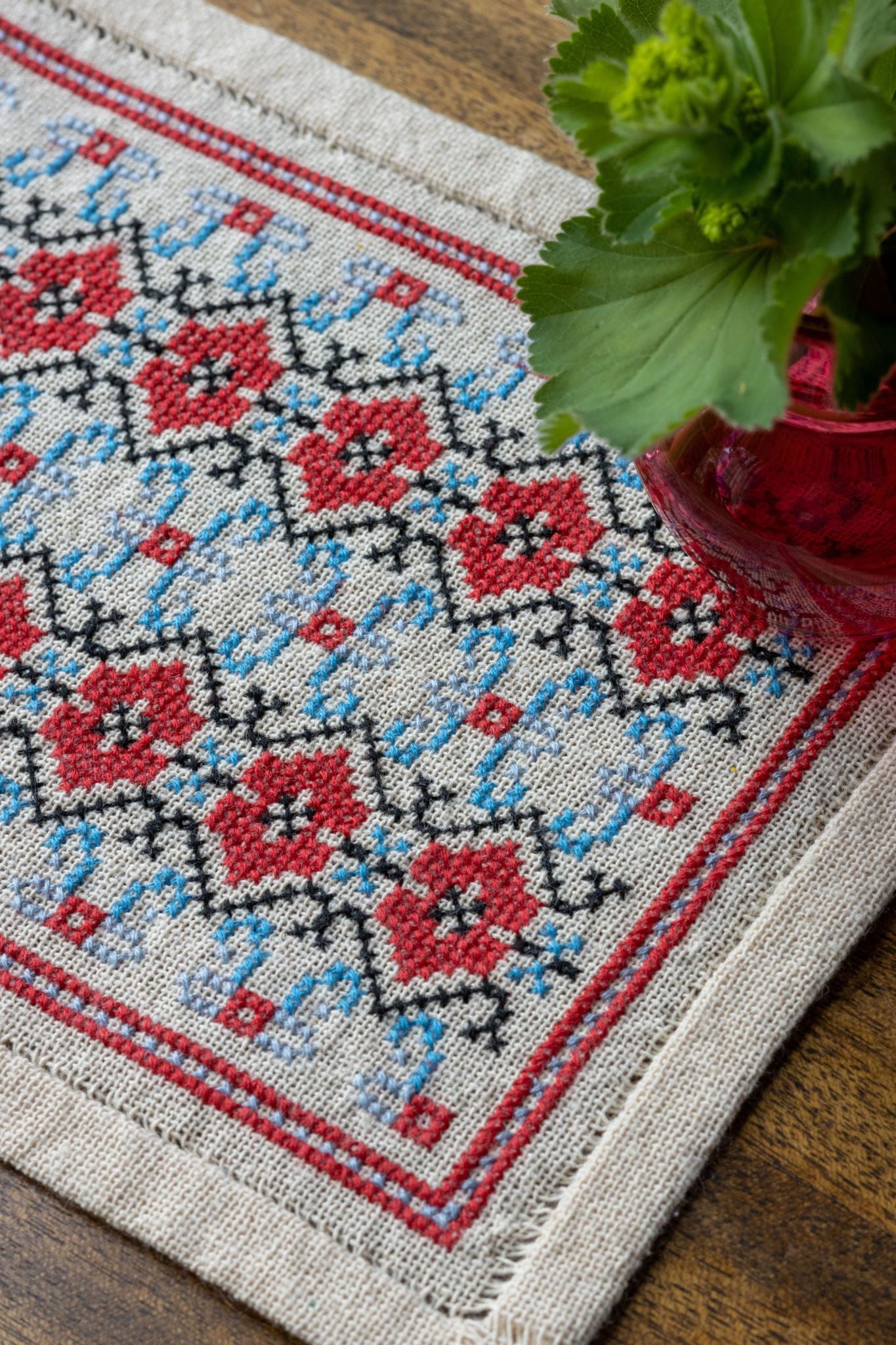 folk embroidery with Balkan design