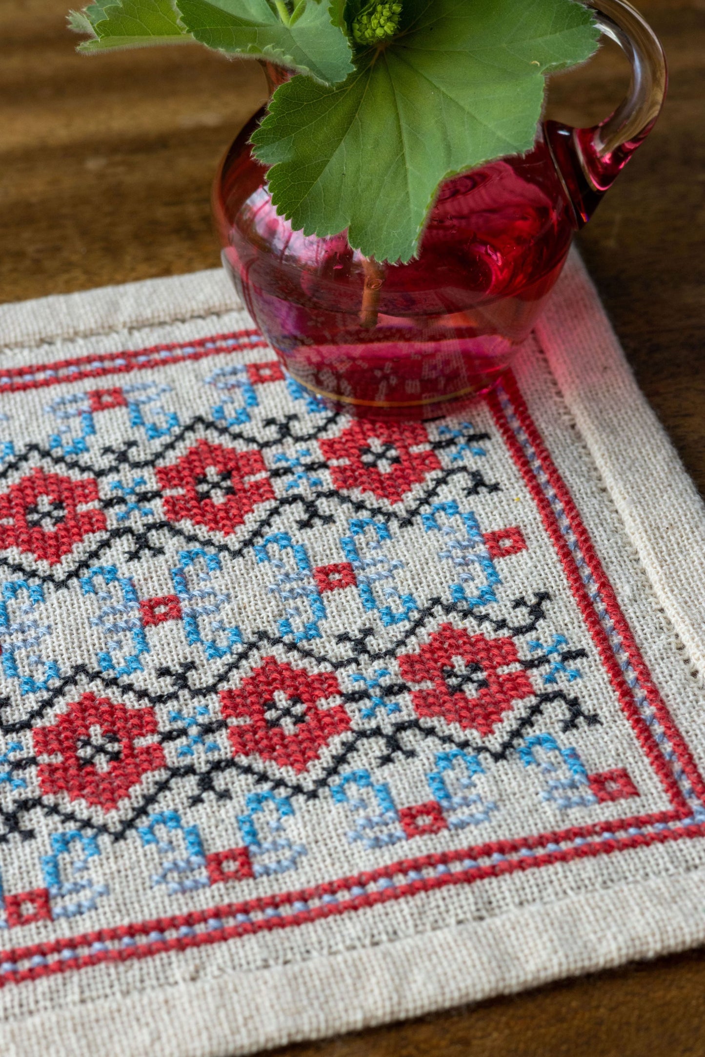 folk embroidery with Balkan design