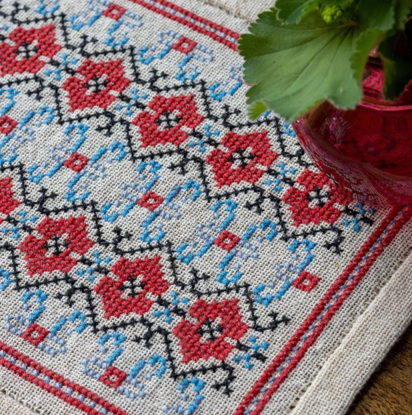 folk embroidery with Balkan design