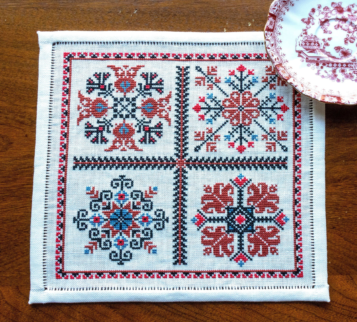 Balkan Quartet folk embroidery PDF pattern