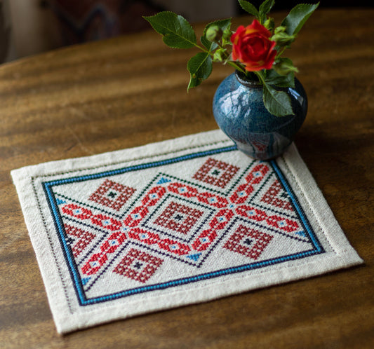 small folk embroidery with balkan design