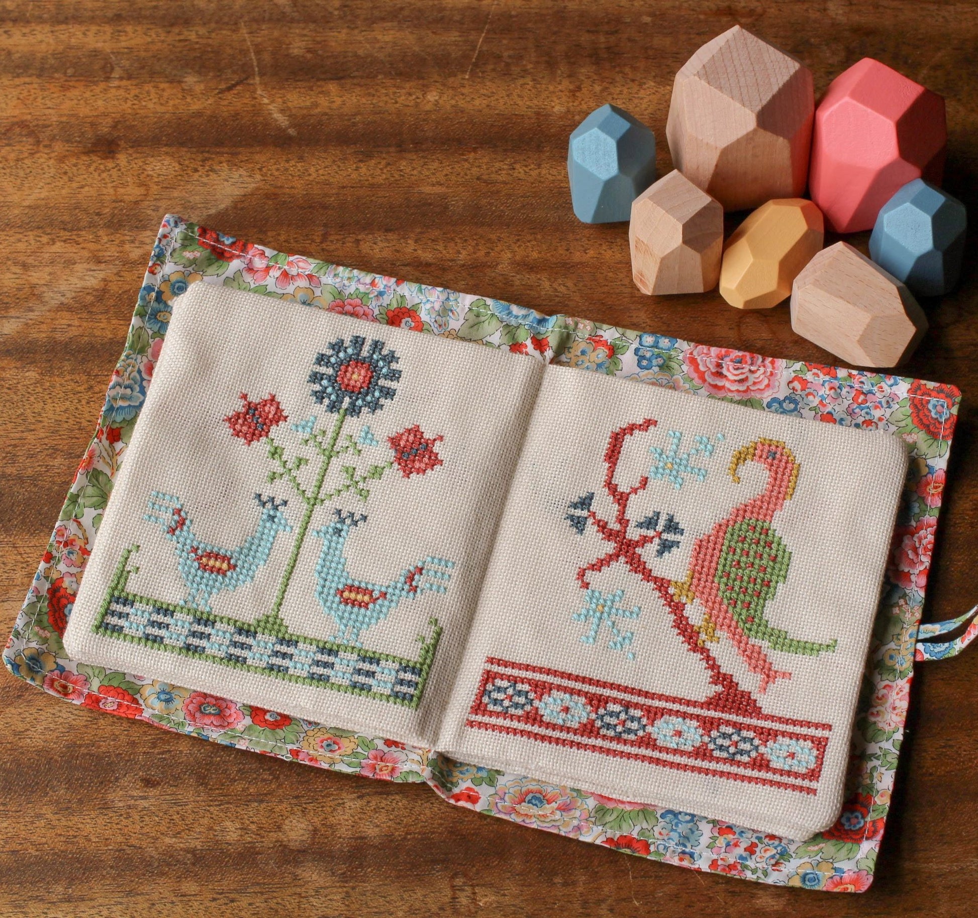 folk embroidery quiet book with animals