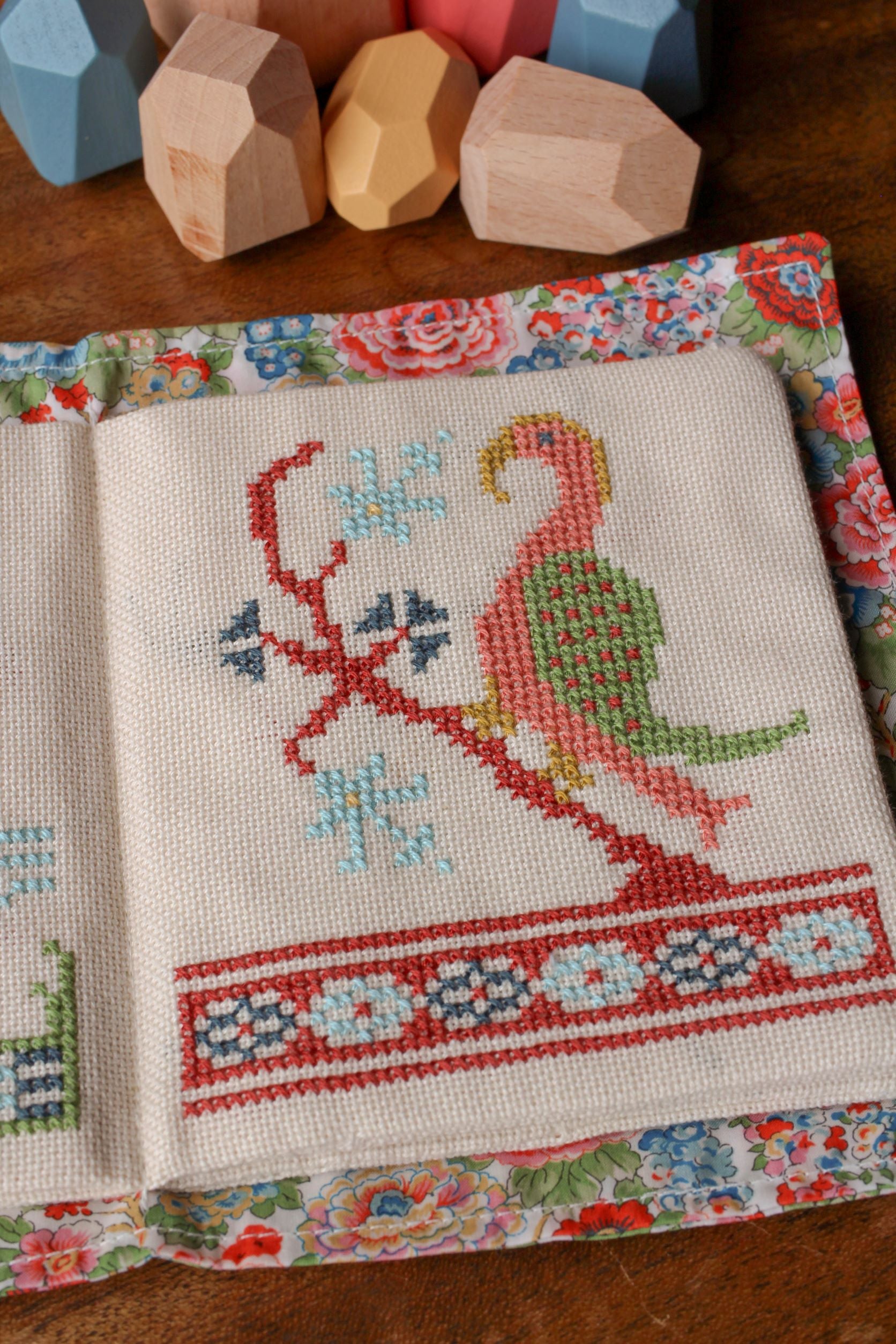 folk embroidery quiet book with animals