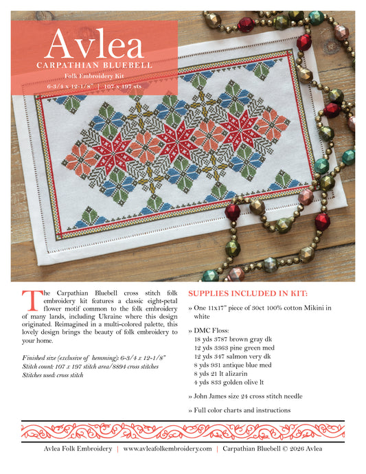 Avlea Folk Embroidery cross stitch pattern Carpathian Bluebell cover image