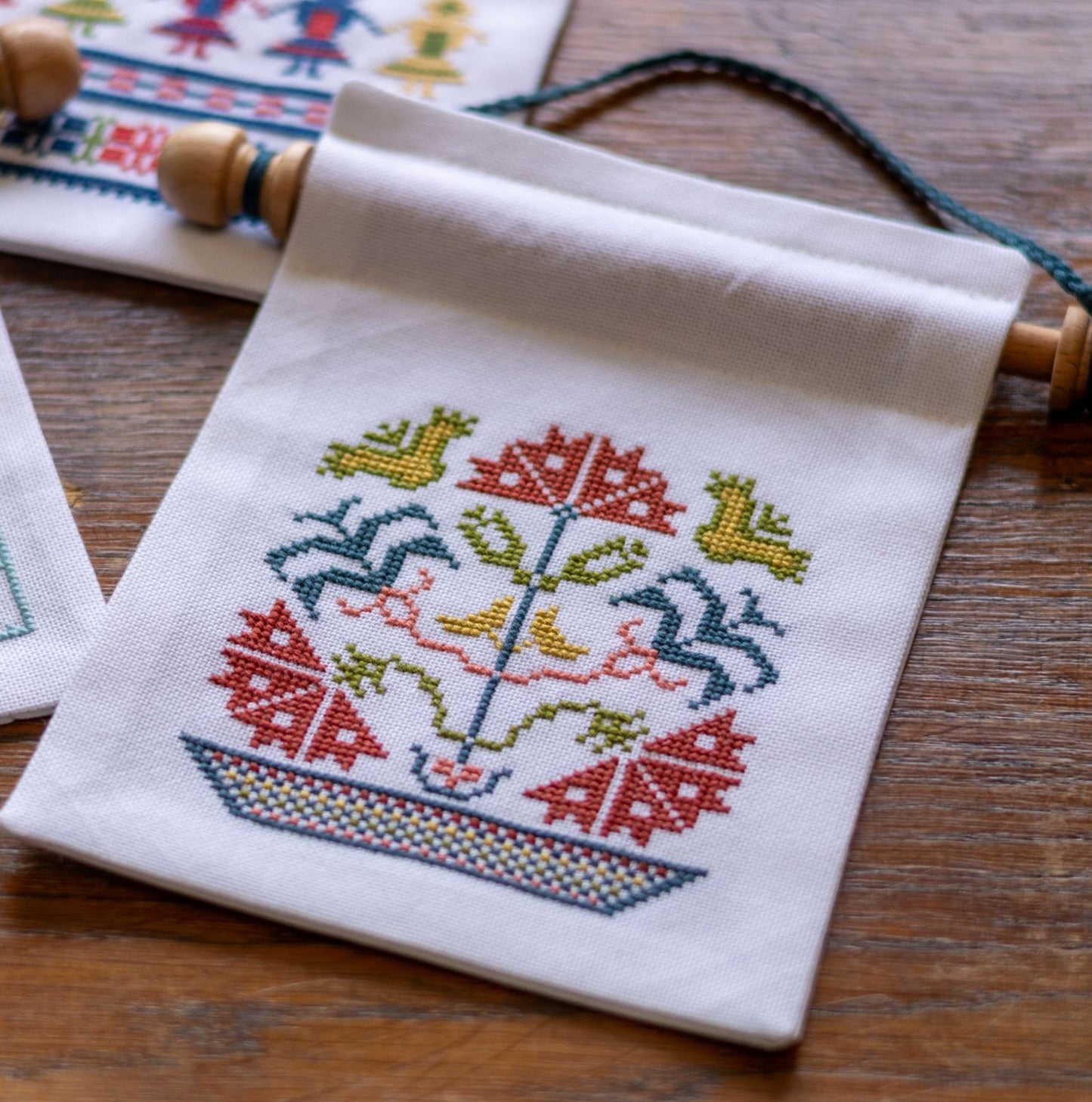 'NEW! Corfu Wildflowers Mini Wall Hanging Cross Stitch Kit