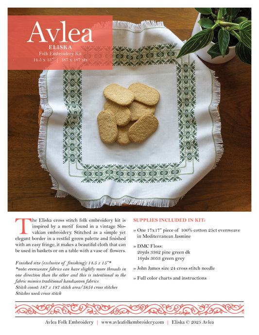 "NEW! Eliska cross stitch folk embroidery PDF pattern