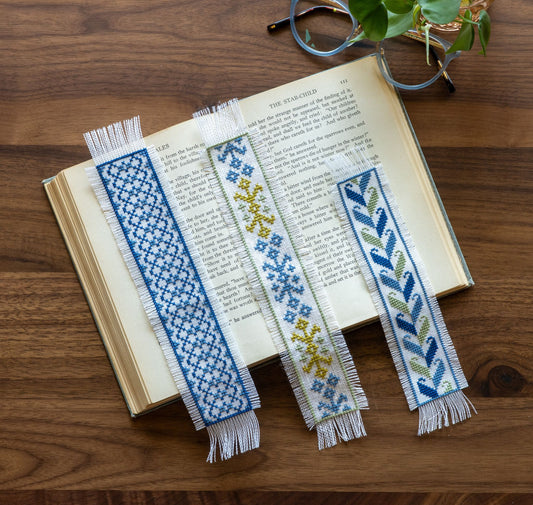 "NEW! Folk Fabric Sampler White cross stitch kit