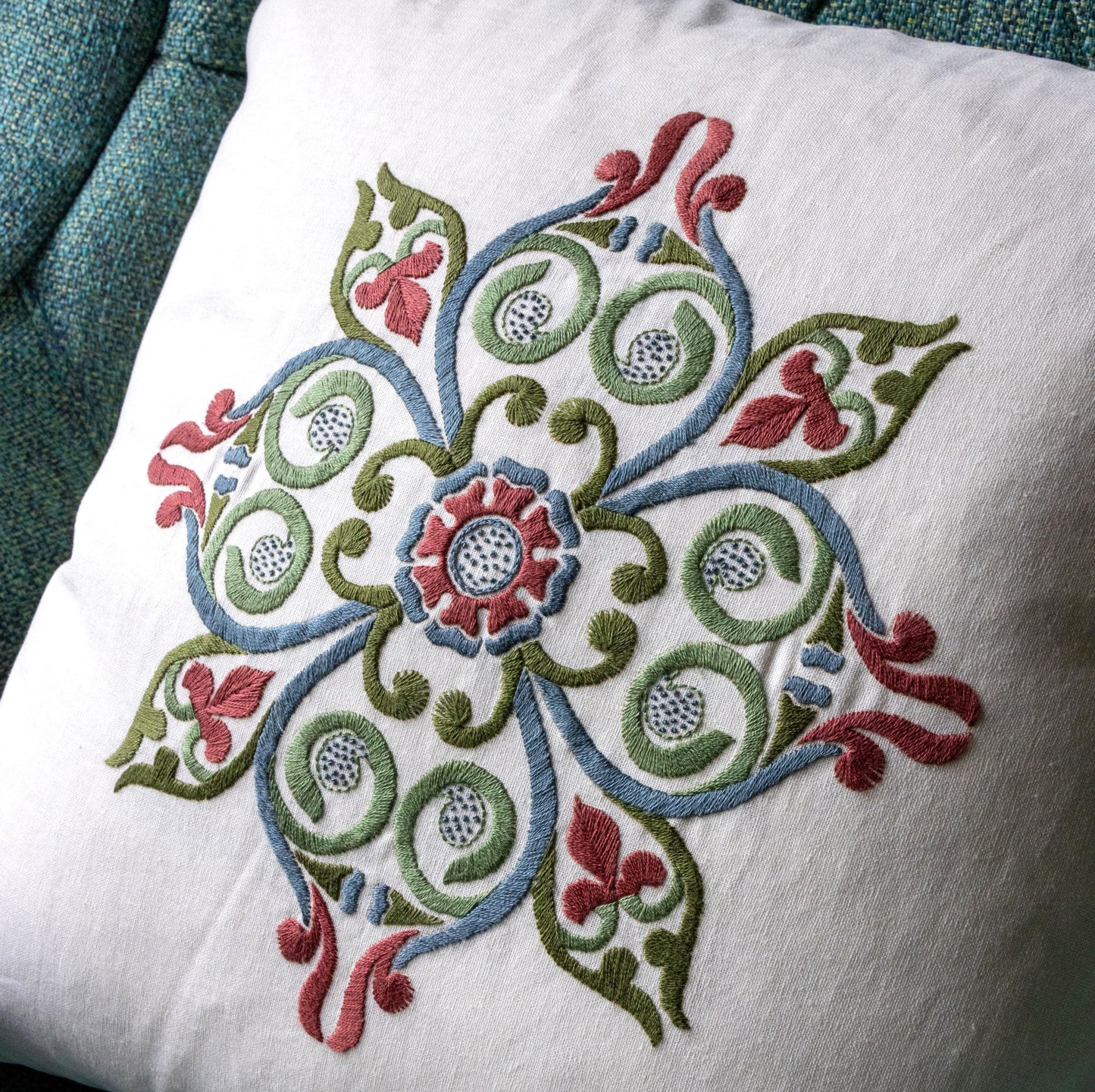 Georgian Rose embroidery cushion kit