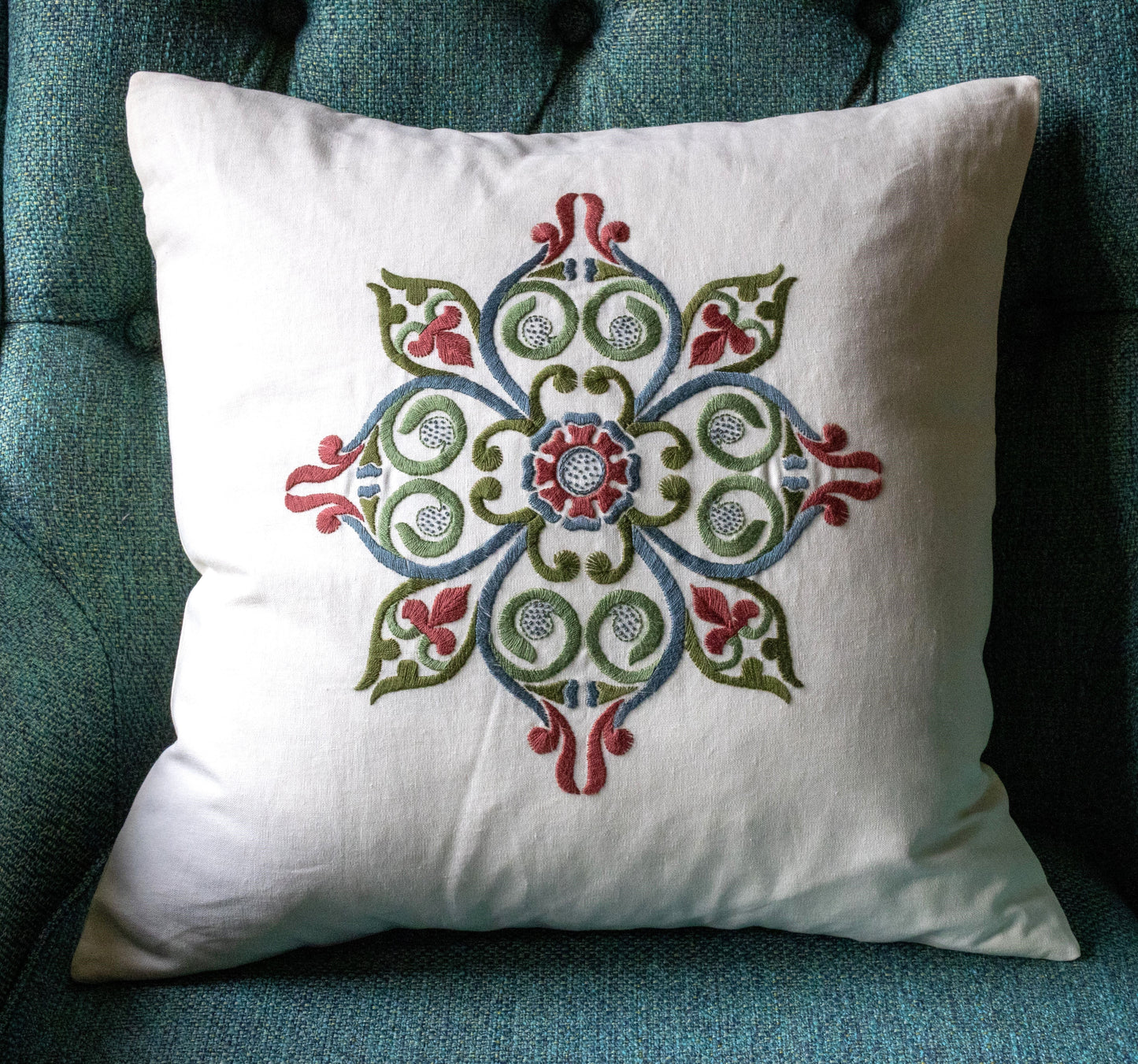 Georgian Rose embroidery cushion kit