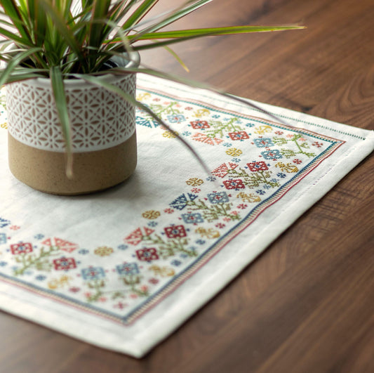 Ionian Floral cross stitch folk embroidery kit