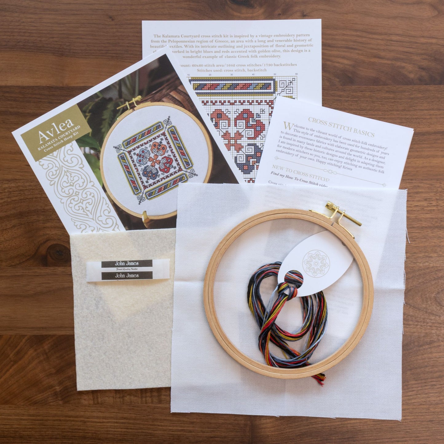 "NEW! Kalamata Courtyard cross stitch hoop kit