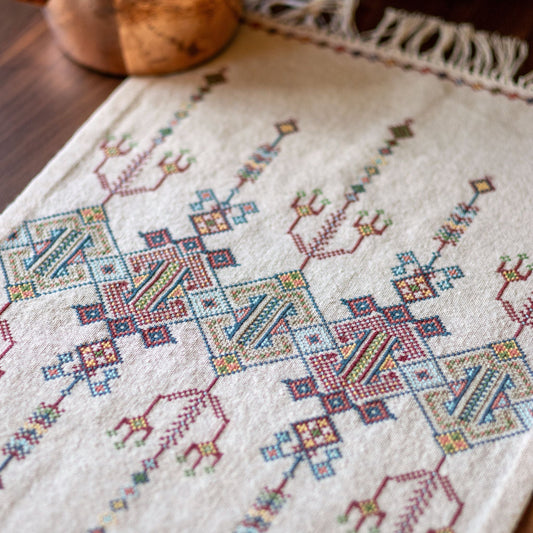 folk embroidery with design from crete greece