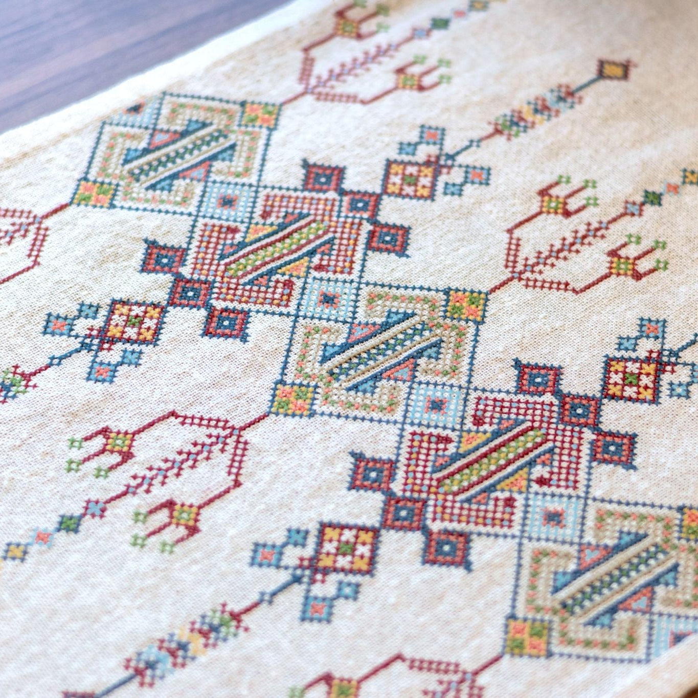 folk embroidery with design from crete greece
