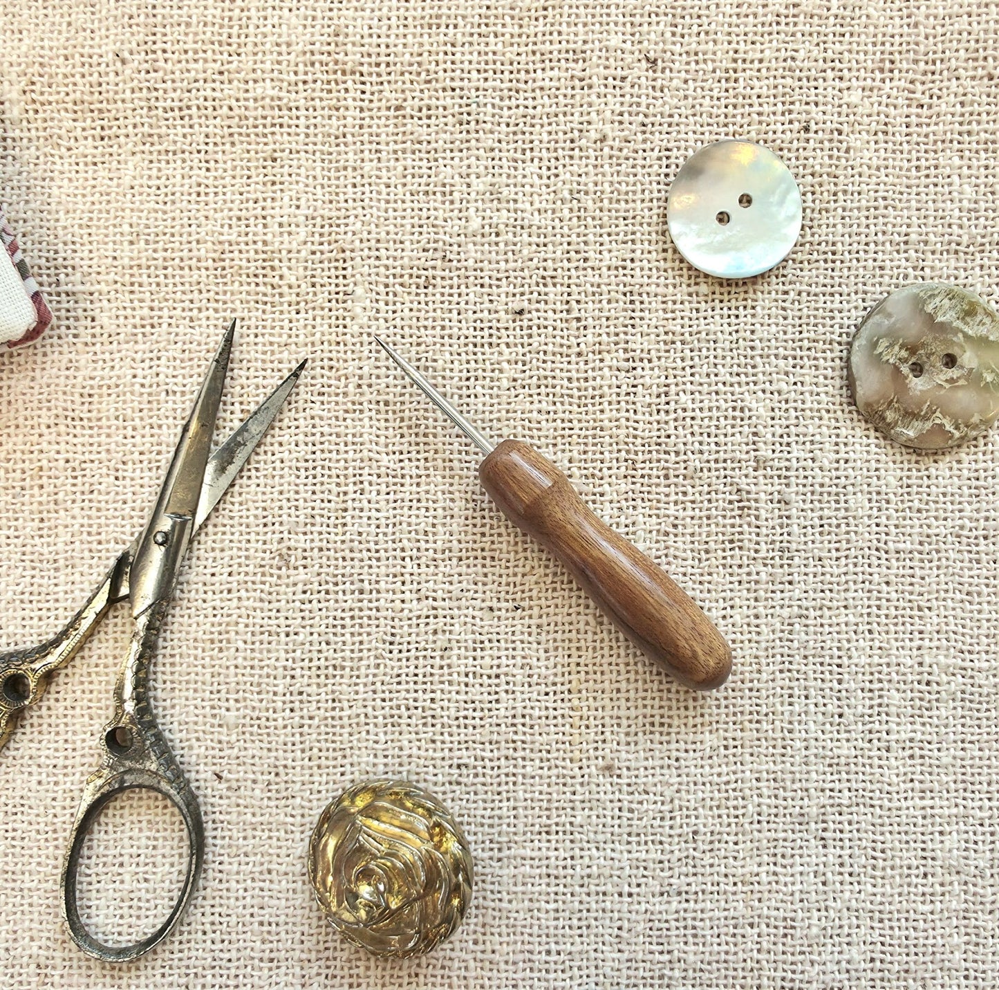 Mini awl with rosewood handle