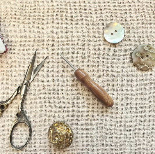 Mini awl with rosewood handle
