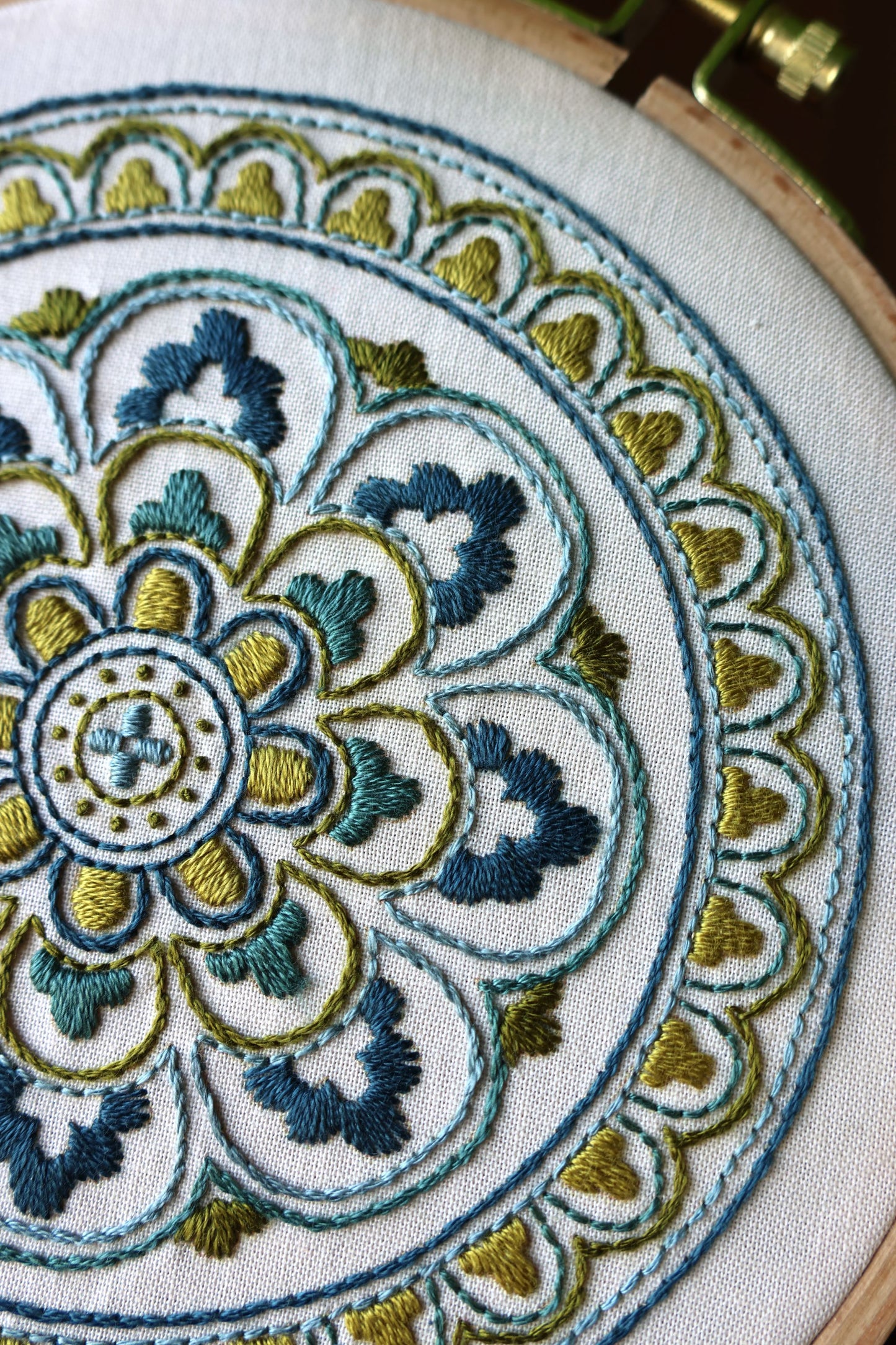 embroidery hoop with medallion design